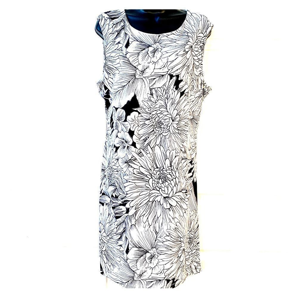 BLACK & WHITE OPEN BACK DRESS by JENNIFER LOPEZ XL